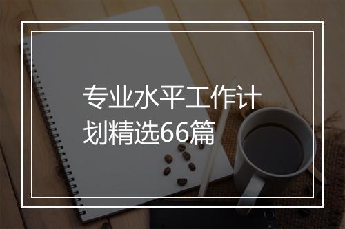专业水平工作计划精选66篇