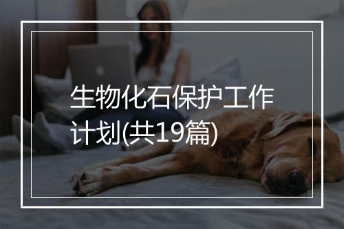 生物化石保护工作计划(共19篇)