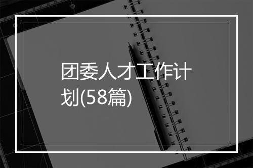 团委人才工作计划(58篇)