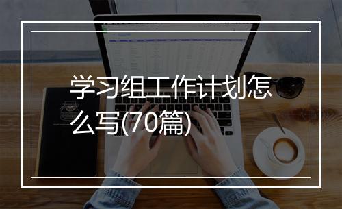 学习组工作计划怎么写(70篇)