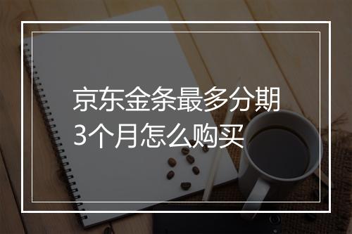 京东金条最多分期3个月怎么购买