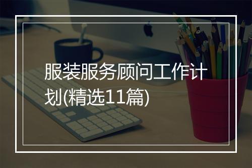 服装服务顾问工作计划(精选11篇)