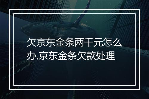 欠京东金条两千元怎么办,京东金条欠款处理