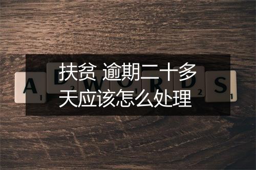扶贫 逾期二十多天应该怎么处理