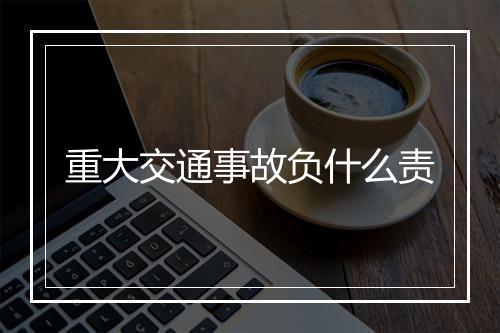 重大交通事故负什么责