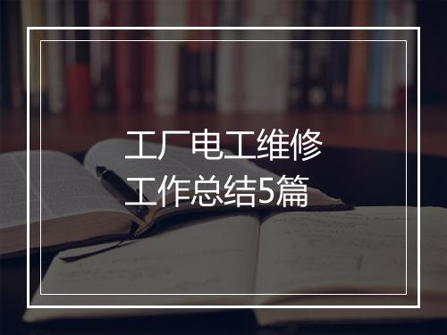 工厂电工维修工作总结5篇