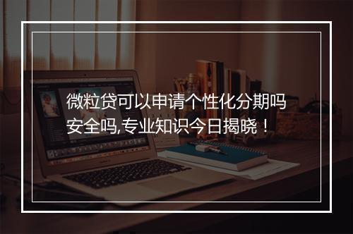 微粒贷可以申请个性化分期吗安全吗,专业知识今日揭晓！