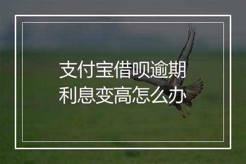 支付宝借呗逾期利息变高怎么办