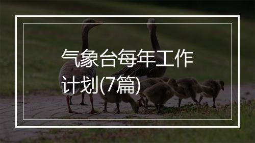 气象台每年工作计划(7篇)