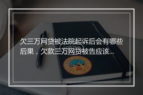 欠三万网贷被法院起诉后会有哪些后果，欠款三万网贷被告应该如何应对