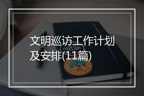文明巡访工作计划及安排(11篇)