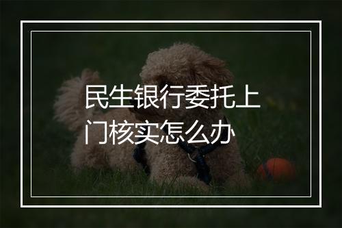民生银行委托上门核实怎么办