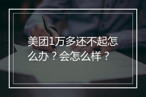 美团1万多还不起怎么办？会怎么样？