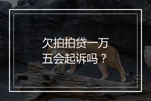 欠拍拍贷一万五会起诉吗？