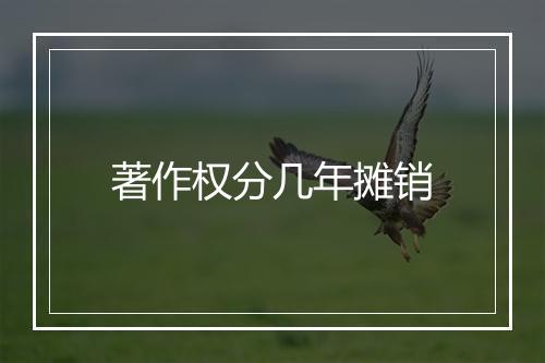 著作权分几年摊销