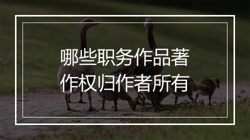 哪些职务作品著作权归作者所有