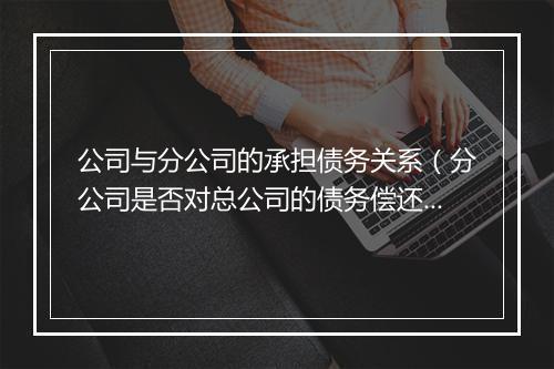 公司与分公司的承担债务关系（分公司是否对总公司的债务偿还责任）
