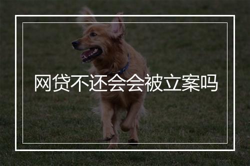 网贷不还会会被立案吗