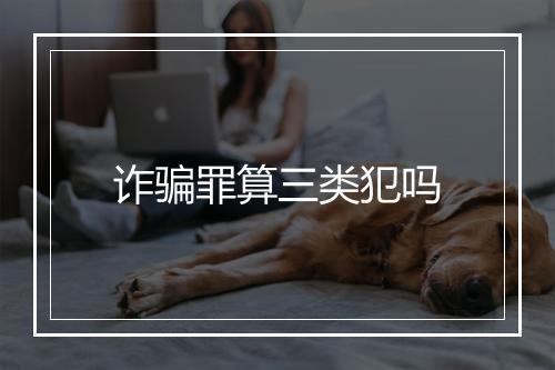 诈骗罪算三类犯吗