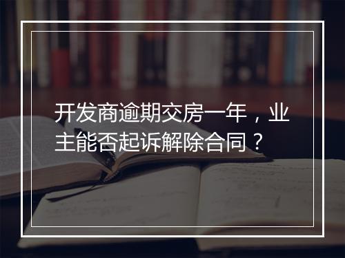 开发商逾期交房一年，业主能否起诉解除合同？
