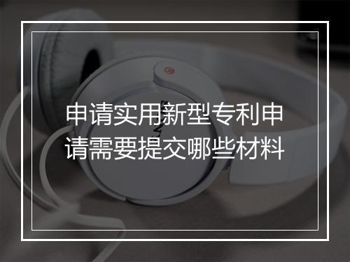 申请实用新型专利申请需要提交哪些材料