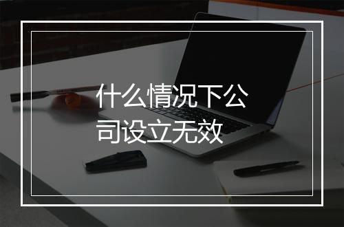 什么情况下公司设立无效