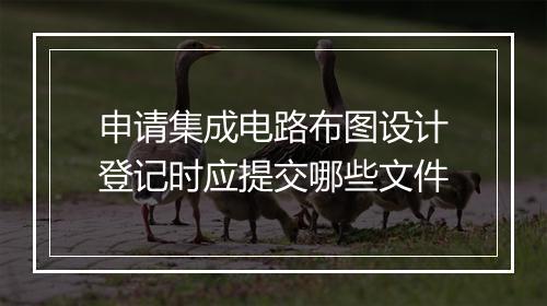 申请集成电路布图设计登记时应提交哪些文件