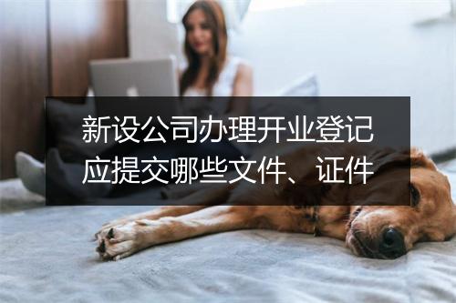 新设公司办理开业登记应提交哪些文件、证件