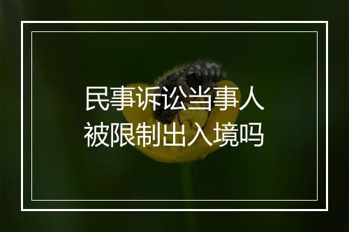 民事诉讼当事人被限制出入境吗