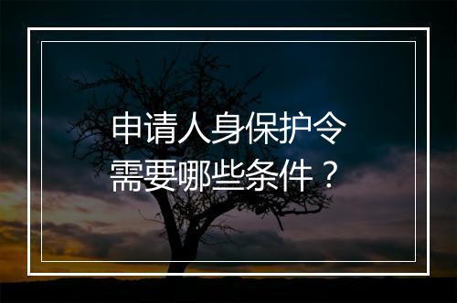申请人身保护令需要哪些条件？