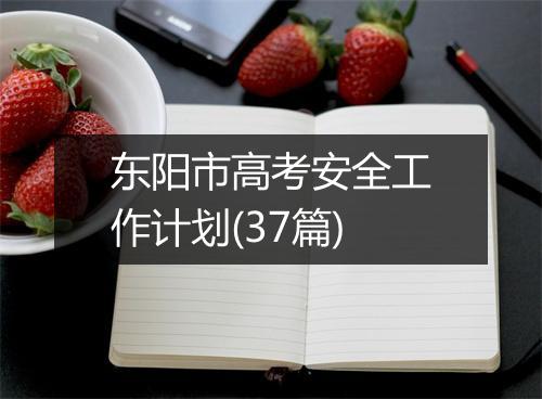 东阳市高考安全工作计划(37篇)