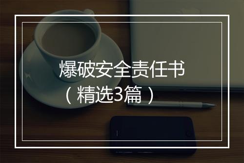 爆破安全责任书（精选3篇）