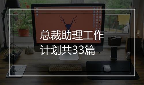 总裁助理工作计划共33篇
