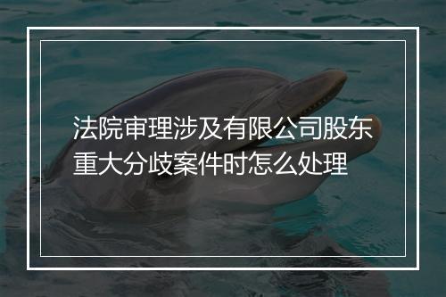 法院审理涉及有限公司股东重大分歧案件时怎么处理