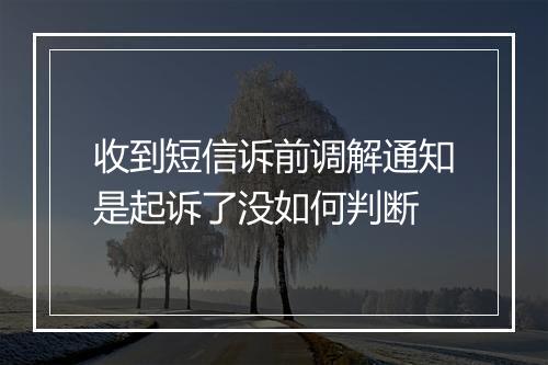收到短信诉前调解通知是起诉了没如何判断