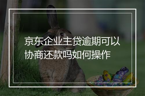 京东企业主贷逾期可以协商还款吗如何操作