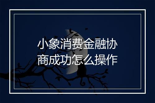 小象消费金融协商成功怎么操作