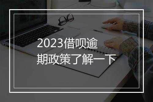 2023借呗逾期政策了解一下