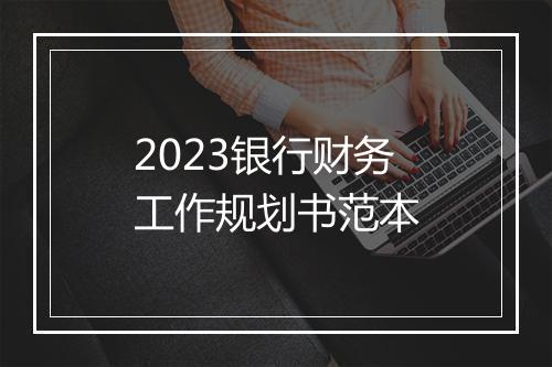 2023银行财务工作规划书范本