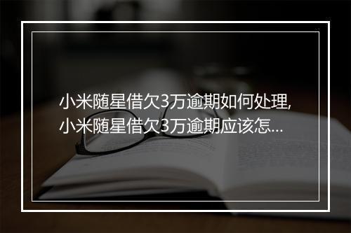 小米随星借欠3万逾期如何处理,小米随星借欠3万逾期应该怎么办
