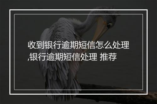 收到银行逾期短信怎么处理,银行逾期短信处理 推荐