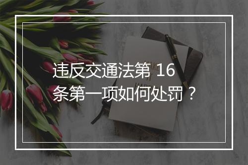 违反交通法第 16 条第一项如何处罚？