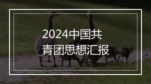 2024中国共青团思想汇报