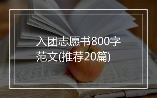 入团志愿书800字范文(推荐20篇)