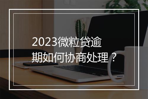 2023微粒贷逾期如何协商处理？