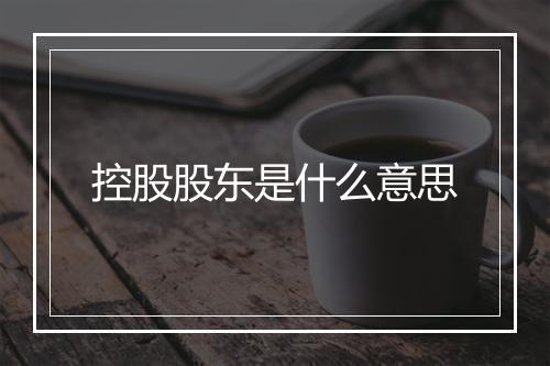 控股股东是什么意思