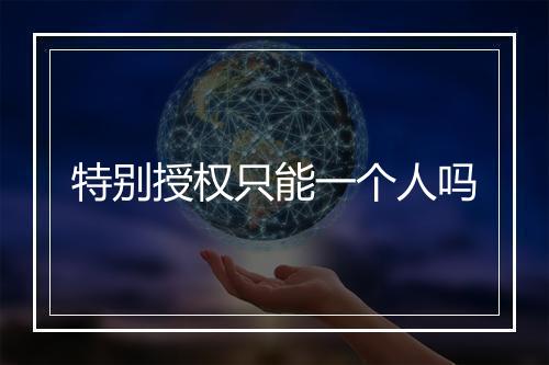 特别授权只能一个人吗