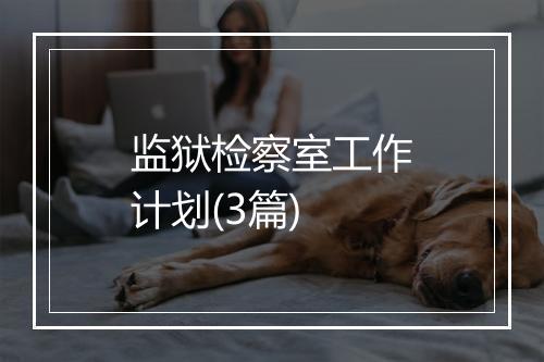 监狱检察室工作计划(3篇)