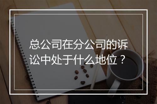 总公司在分公司的诉讼中处于什么地位？
