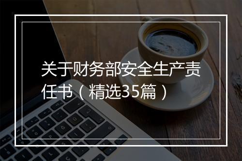 关于财务部安全生产责任书（精选35篇）
